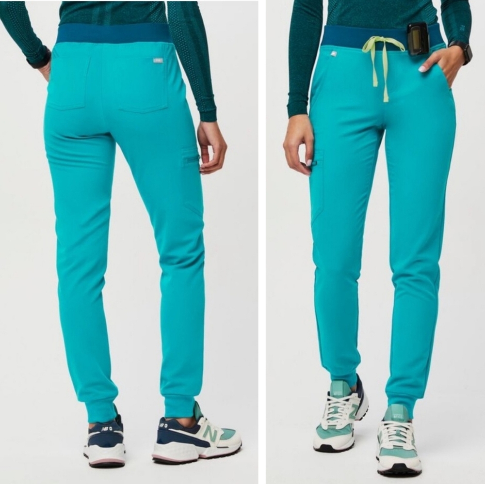 Figa Zamora 2.0 jogger scrub pants teal Small Petite